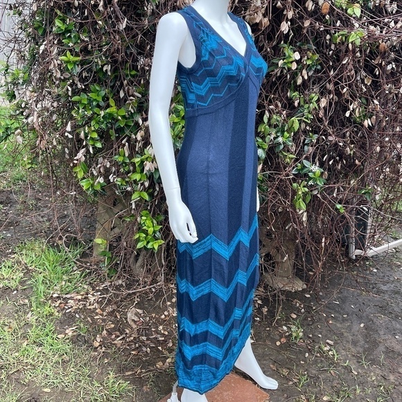 Missoni For Target Chevron Navy Blue V Neck Maxi Dress - Picture 3 of 10